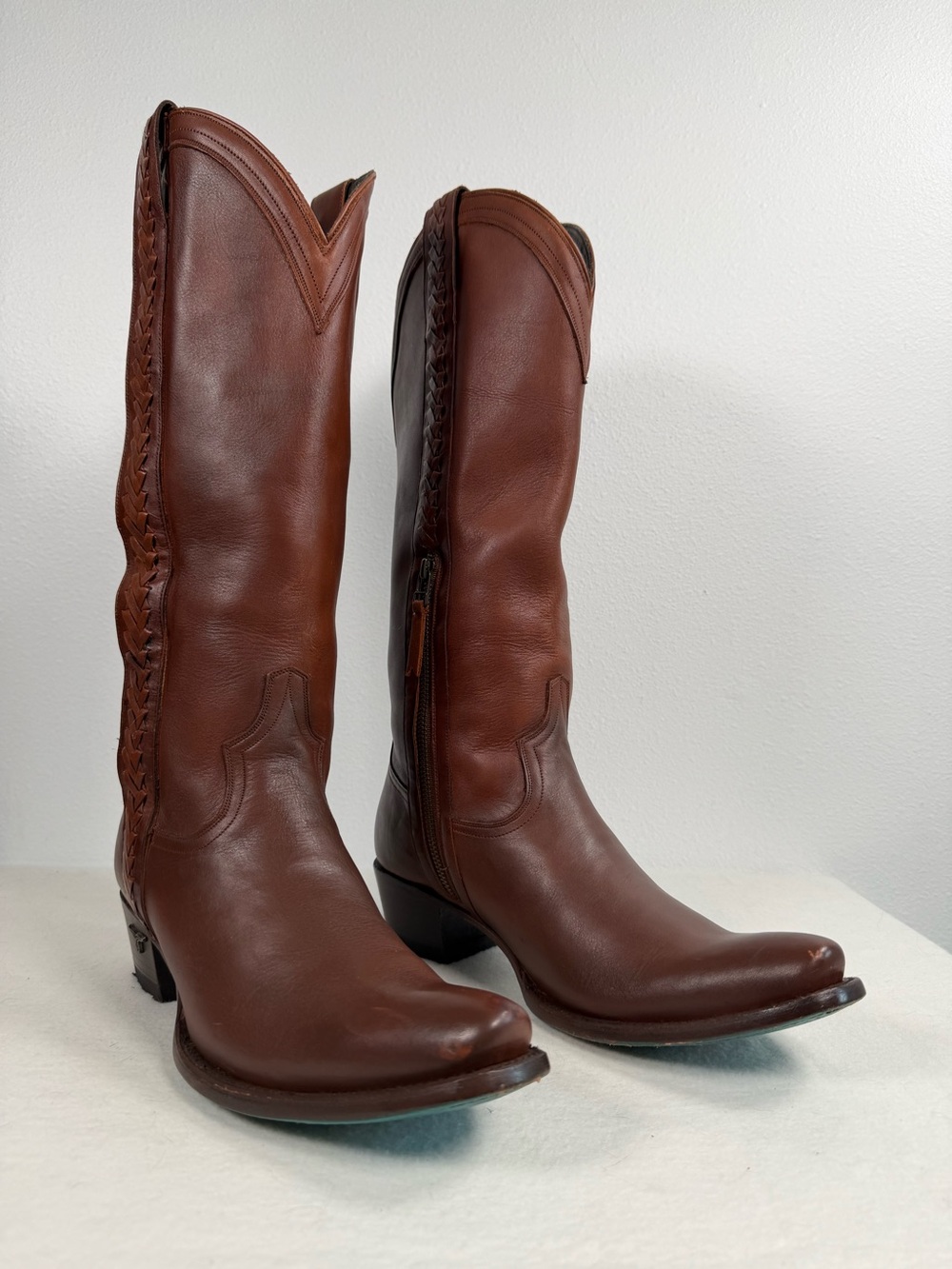 Lane Women’s Western Boots Size 11 B Brown Cowgirl Distressed Leather Snip Toe